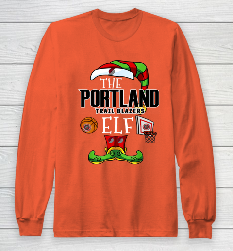 Portland Trail Blazers Christmas ELF Funny NBA Long Sleeve T-Shirt 3