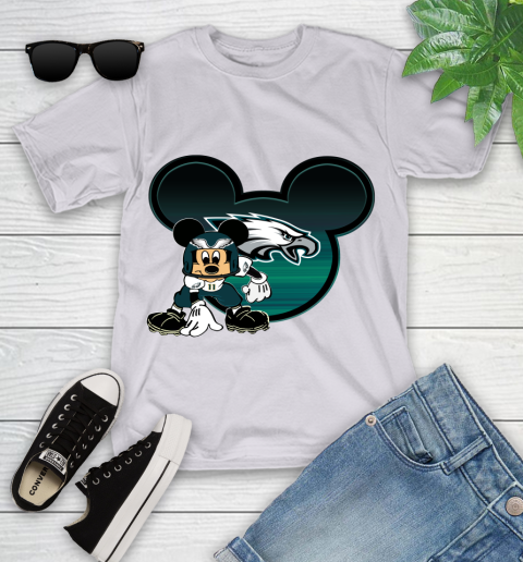 NFL Philadelphia Eagles Mickey Mouse Disney Football T Shirt Youth T-Shirt 4