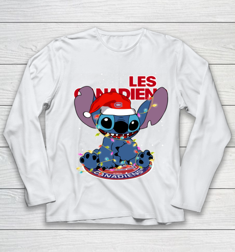 Montreal Canadiens NHL Hockey noel stitch Christmas Youth Long Sleeve