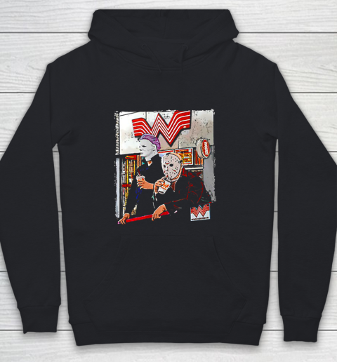 Michael Myers and Jason Voorhees drinking Whataburger Youth Hoodie