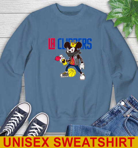 LA Clippers NBA Basketball Mickey Peace Sign Sports Sweatshirt 8