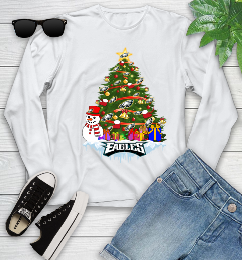 Philadelphia Eagles Merry Christmas NFL Football Sports Youth Long Sleeve