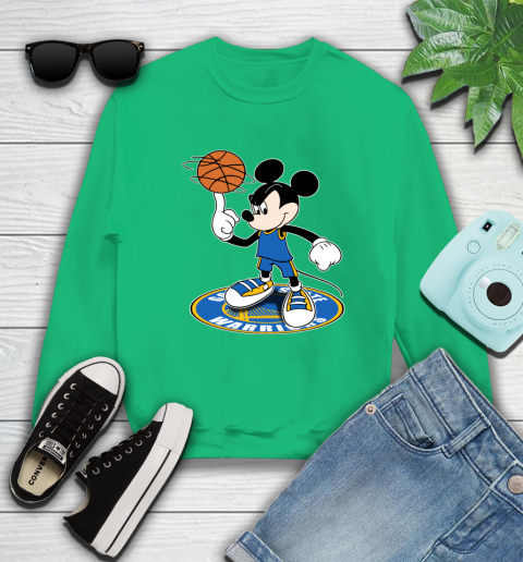 NBA Basketball Golden State Warriors Cheerful Mickey Disney Shirt Sweatshirt 7