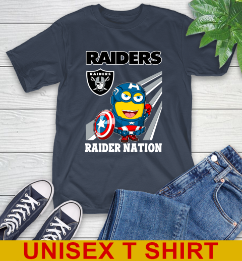 NFL Football Oakland Raiders Captain America Marvel Avengers Minion Shirt T-Shirt 3