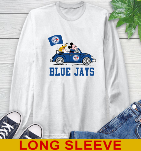 MLB Baseball Toronto Blue Jays Pluto Mickey Driving Disney Shirt Long Sleeve T-Shirt