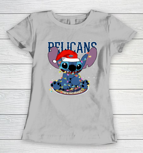 New Orleans Pelicans NBA noel stitch Basketball Christmas Women's T-Shirt 3