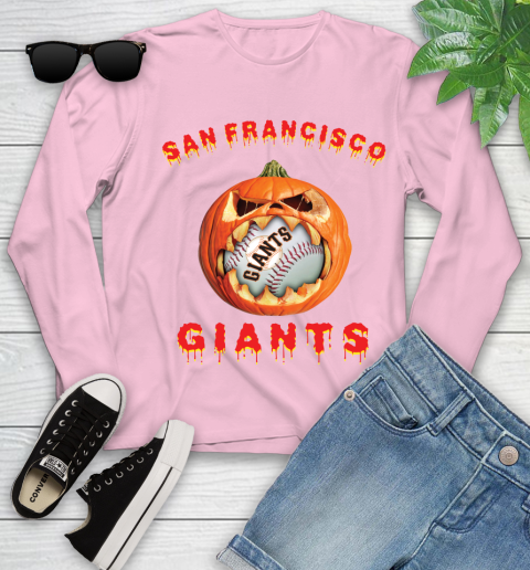 MLB San Francisco Giants Halloween Pumpkin Baseball Sports Youth Long Sleeve 10