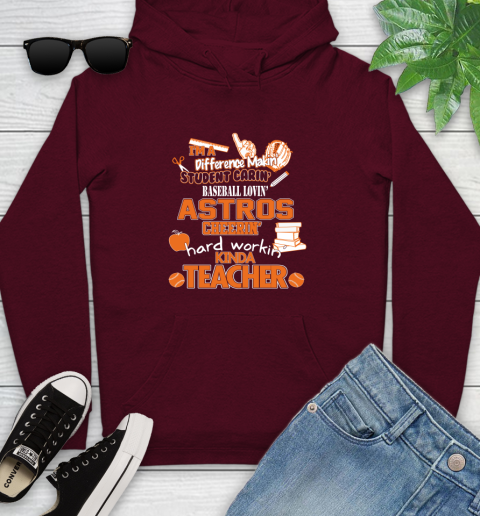 Houston Astros MLB I'm A Difference Making Student Caring Baseball Loving Kinda Teacher Youth Hoodie 7