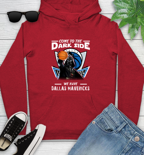 NBA Come To The Dark Side We Have Dallas Mavericks Star Wars Darth Vader Basketball Youth Hoodie 12