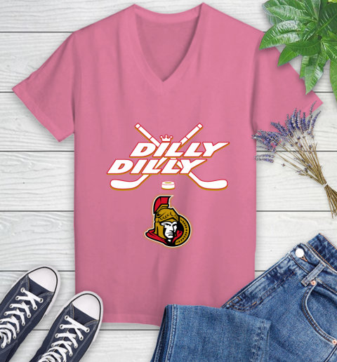 NHL Ottawa Senators Dilly Dilly Hockey Sports Women's V-Neck T-Shirt 13