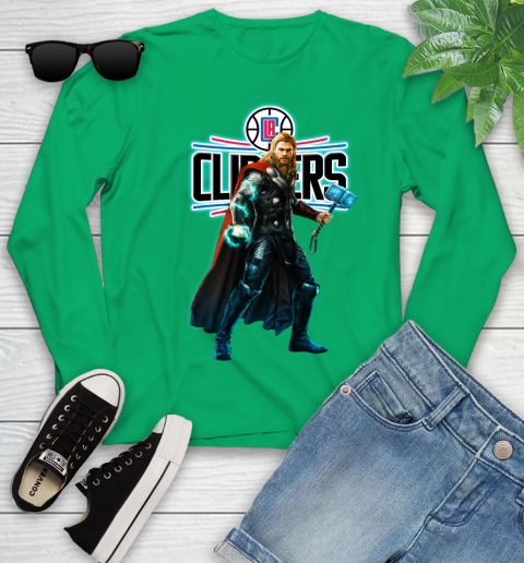 NBA Thor Avengers Endgame Basketball Los Angeles Clippers Youth Long Sleeve 6