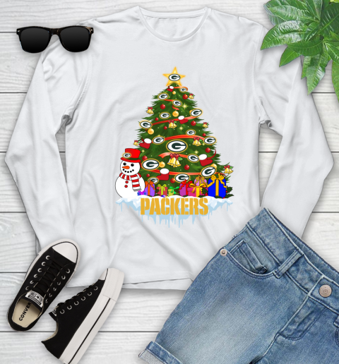 Green Bay Packers Merry Christmas NFL Football Sports Youth Long Sleeve