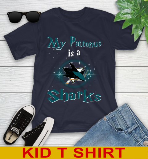 NHL Hockey Harry Potter My Patronus Is A San Jose Sharks Youth T-Shirt 2
