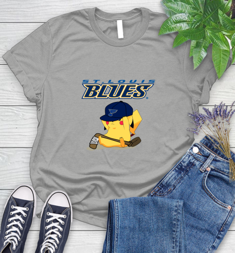NHL Pikachu Hockey Sports St.Louis Blues Women's T-Shirt 10