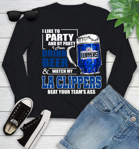 NBA Drink Beer and Watch My LA Clippers Beat Your Team's Ass Basketball Youth Long Sleeve