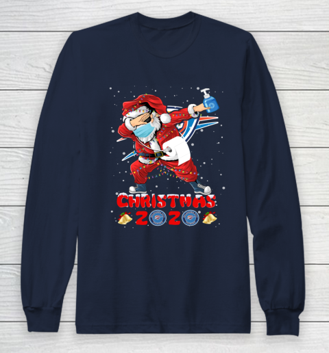 Oklahoma City Thunder Funny Santa Claus Dabbing Christmas 2020 NBA Long Sleeve T-Shirt 2
