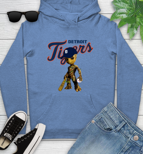 MLB Detroit Tigers Groot Guardians Of The Galaxy Baseball Youth Hoodie 12