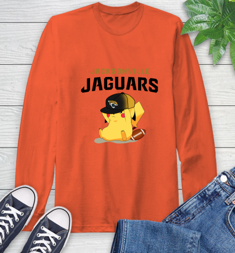 NFL Pikachu Football Sports Jacksonville Jaguars Long Sleeve T-Shirt 5