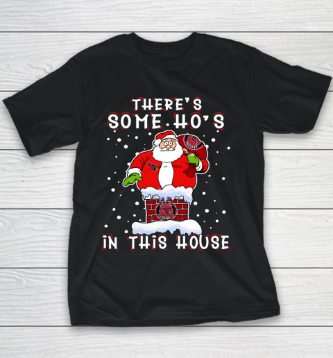 Arizona Cardinals Christmas There Is Some Hos In This House Santa Stuck In The Chimney NFL Youth T-Shirt