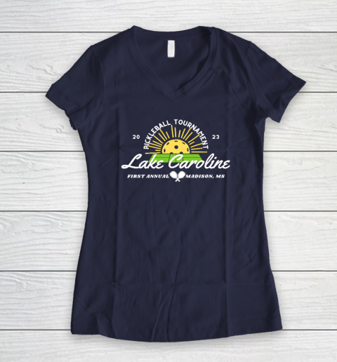 Lake Caroline Pickleball Tournament 2023 Women's V-Neck T-Shirt 7