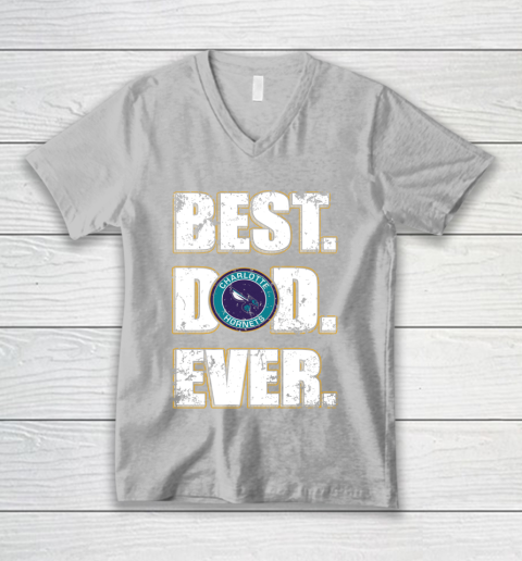 NBA Charlotte Hornets Basketball Best Dad Ever Family Shirt V-Neck T-Shirt 3