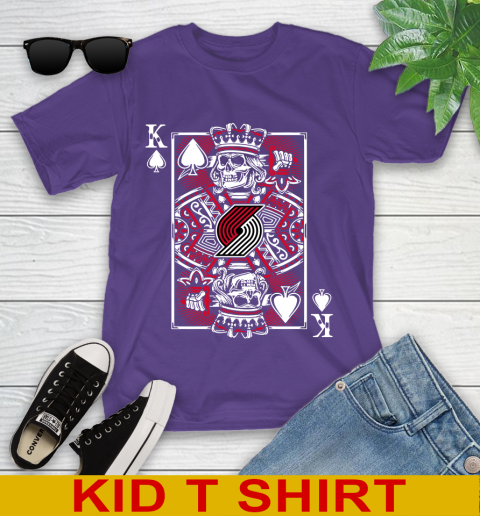 Portland Trail Blazers NBA Basketball The King Of Spades Death Cards Shirt Youth T-Shirt 3