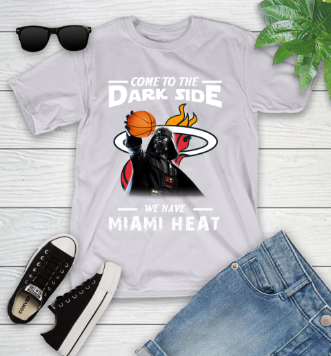 NBA Come To The Dark Side We Have Miami Heat Star Wars Darth Vader Basketball Youth T-Shirt 4