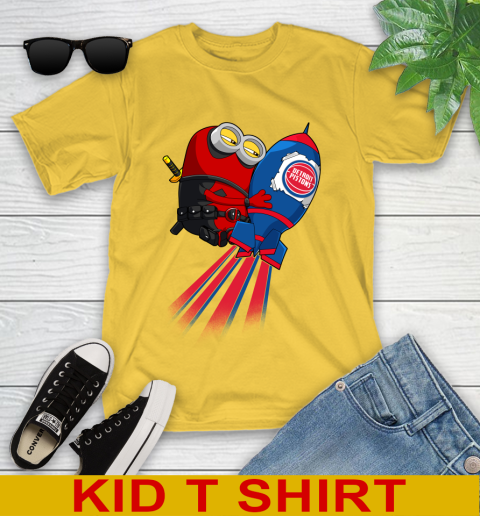 NBA Basketball Detroit Pistons Deadpool Minion Marvel Shirt Youth T-Shirt 10 NBA Basketball Detroit Pistons Deadpool Minion Marvel Shirt Youth T-Shirt - Image 10