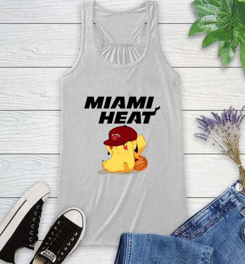 NBA Pikachu Basketball Sports Miami Heat Racerback Tank