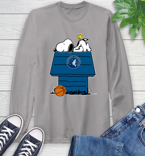 Minnesota Timberwolves NBA Basketball Snoopy Woodstock The Peanuts Movie Long Sleeve T-Shirt 6