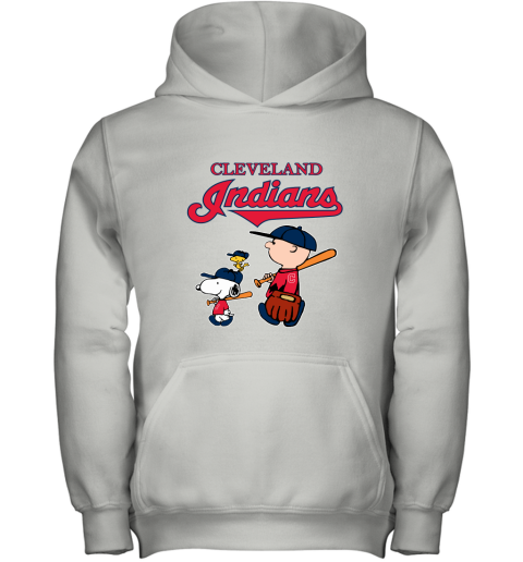 Cleveland Indians Let's Play Baseball Together Snoopy MLB Youth Hoodie