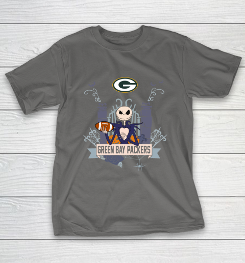 NFL Green Bay Packers Football Jack Skellington Halloween T-Shirt 8