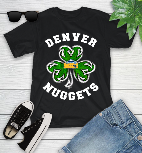 NBA Denver Nuggets Three Leaf Clover St Patrick's Day Basketball Sports Youth T-Shirt