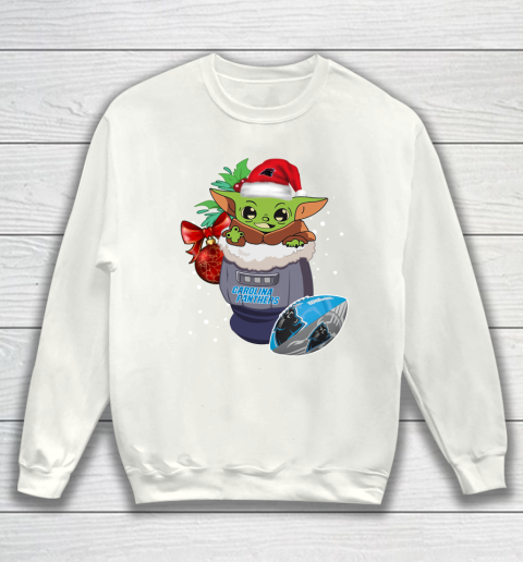 Carolina Panthers Christmas Baby Yoda Star Wars Funny Happy NFL Sweatshirt 2