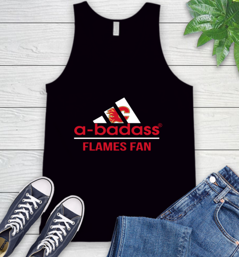 NHL A Badass Calgary Flames Fan Adidas Hockey Sports Tank Top