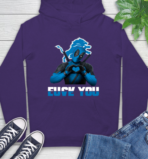 NHL Detroit Lions Deadpool Love You Fuck You Football Sports Hoodie 5