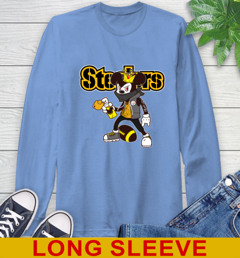 Pittsburgh Steelers NFL Football Mickey Peace Sign Sports Long Sleeve T-Shirt 11
