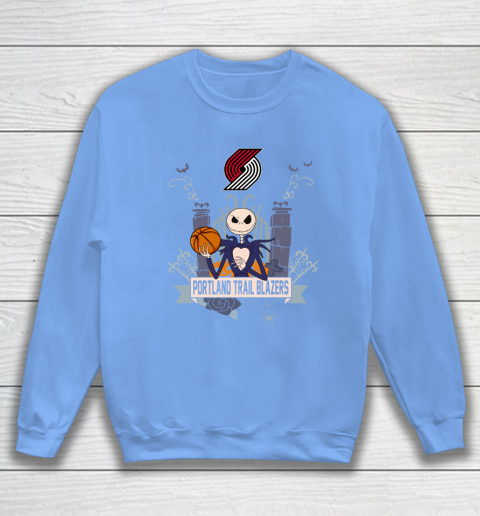 NBA Portland Trail Blazers Basketball Jack Skellington Halloween Sweatshirt 8