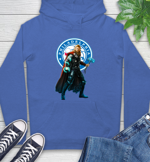 NBA Thor Avengers Endgame Basketball Philadelphia 76ers Hoodie 9