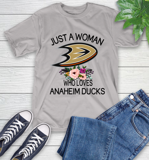 NHL Just A Woman Who Loves Anaheim Ducks Hockey Sports T-Shirt 12
