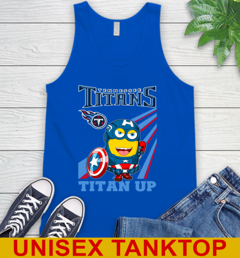 NFL Football Tennessee Titans Captain America Marvel Avengers Minion Titan Up Shirt Tank Top 4