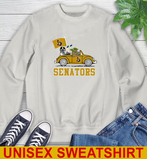 NHL Hockey Ottawa Senators Darth Vader Baby Yoda Driving Star Wars Shirt Sweatshirt 12