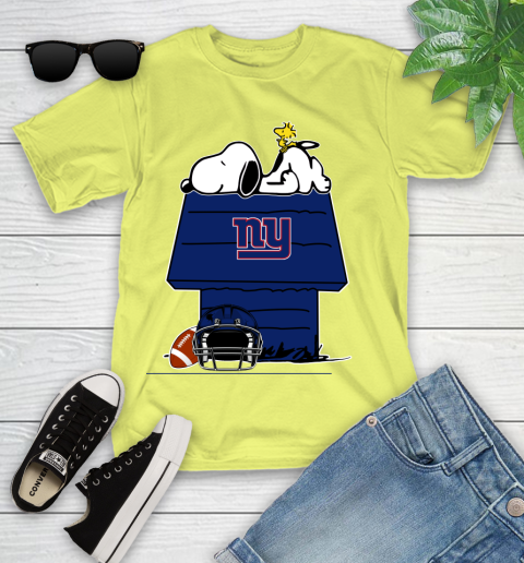 New York Giants NFL Football Snoopy Woodstock The Peanuts Movie Youth T-Shirt 8
