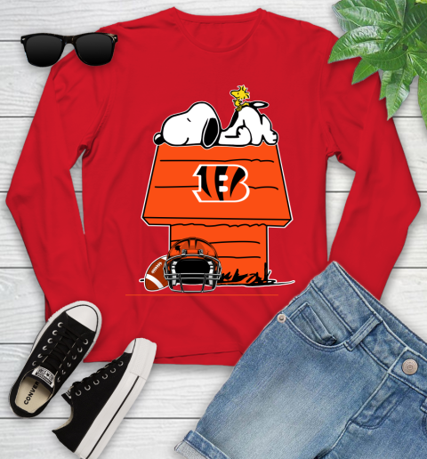 Cincinnati Bengals NFL Football Snoopy Woodstock The Peanuts Movie Youth Long Sleeve 11