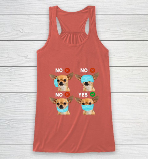 Funny Quarantined Chihuahua Dog How To Wear Mask Gift Racerback Tank 3