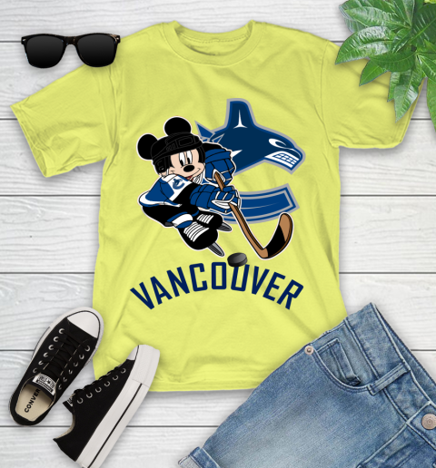 NHL Vancouver Canucks Mickey Mouse Disney Hockey T Shirt Youth T-Shirt 8