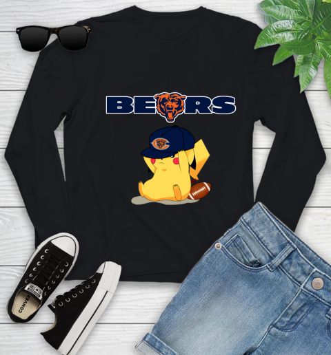 NFL Pikachu Football Sports Chicago Bears Youth Long Sleeve 2