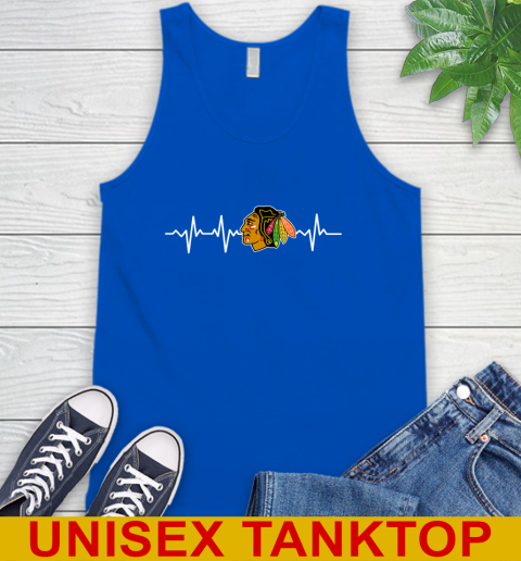 Chicago Blackhawks NHL Hockey Heart Beat Shirt Tank Top 4