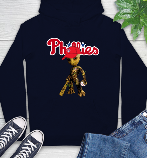MLB Philadelphia Phillies Groot Guardians Of The Galaxy Baseball Hoodie 4