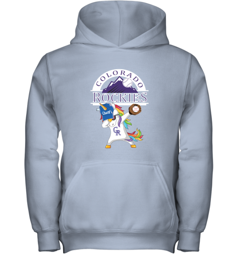 Hip Hop Dabbing Unicorn Flippin Love Colorado Rockies Youth Hoodie